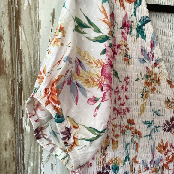 Midi Swiss Dot Shirred Dress in Carrie Floral color - size 2 (18/20) - Picture 6 of 14